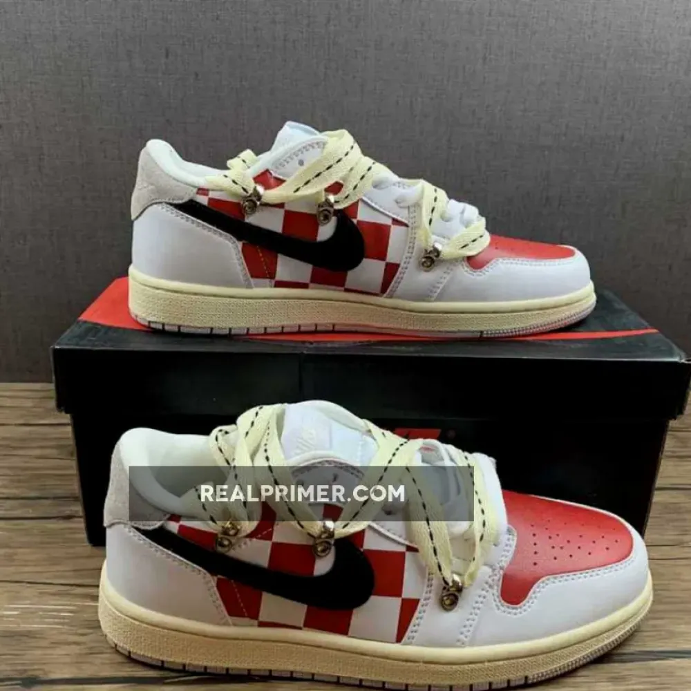 AIR JORDAN 1 LOW WHITE/BLACK/UNIVERSITY RED CZ0775-100
