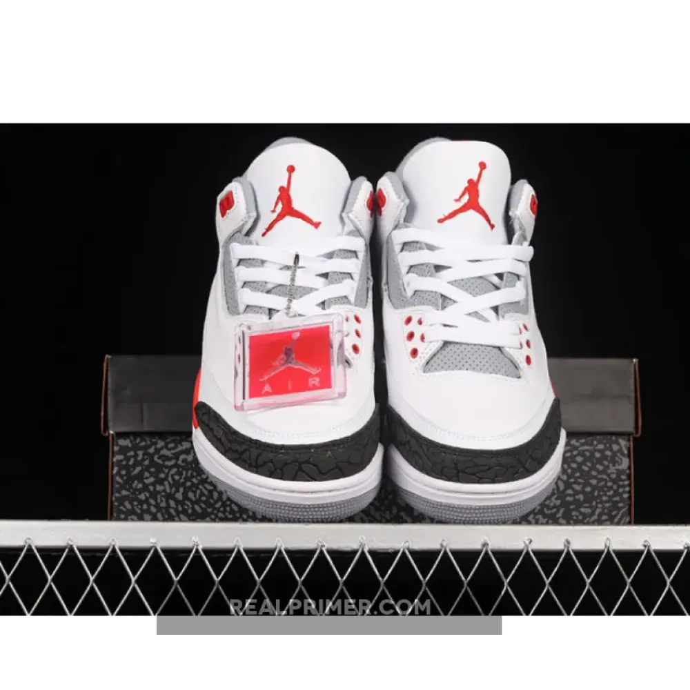 AIR JORDAN 3 RETRO WHITE/FIRE RED-NEUTRAL GREY-BLACK 136064-120