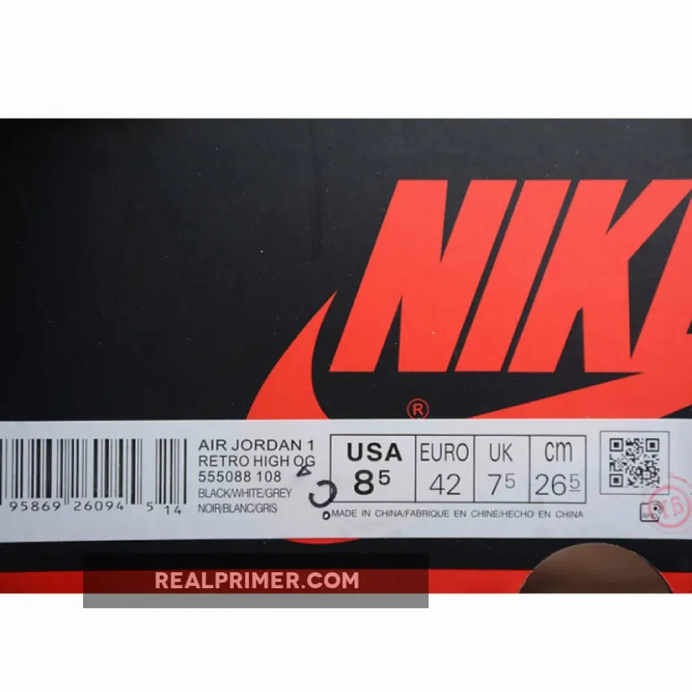 AIR JORDAN 1 RETRO HIGH OG STAGE HAZE WHITE/BLACK/GREY FOG/BLEACHED CORAL 555088-108