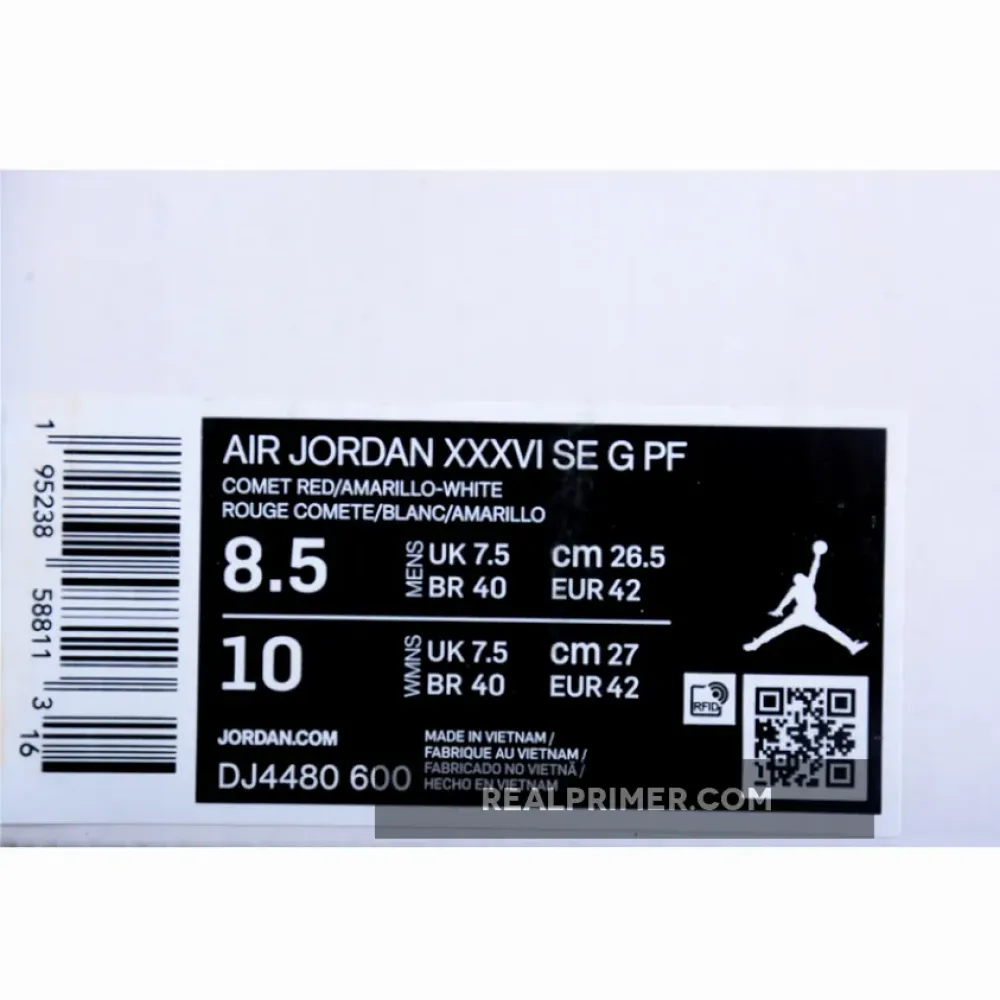 GUO AILUN X AIR JORDAN 36 CHINA COMET RED/AMARILLO-WHITE DJ4480-600