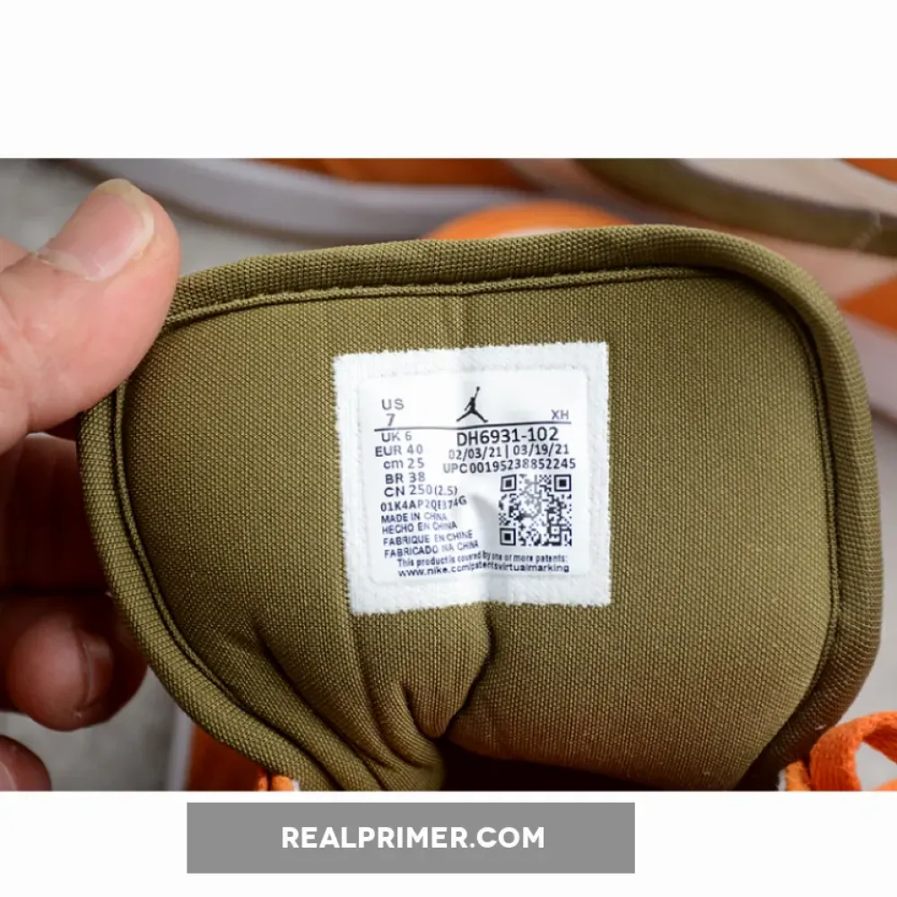 GZ AIR JORDAN 1 LOW ORANGE/OLIVE/WHITE DH6931-102