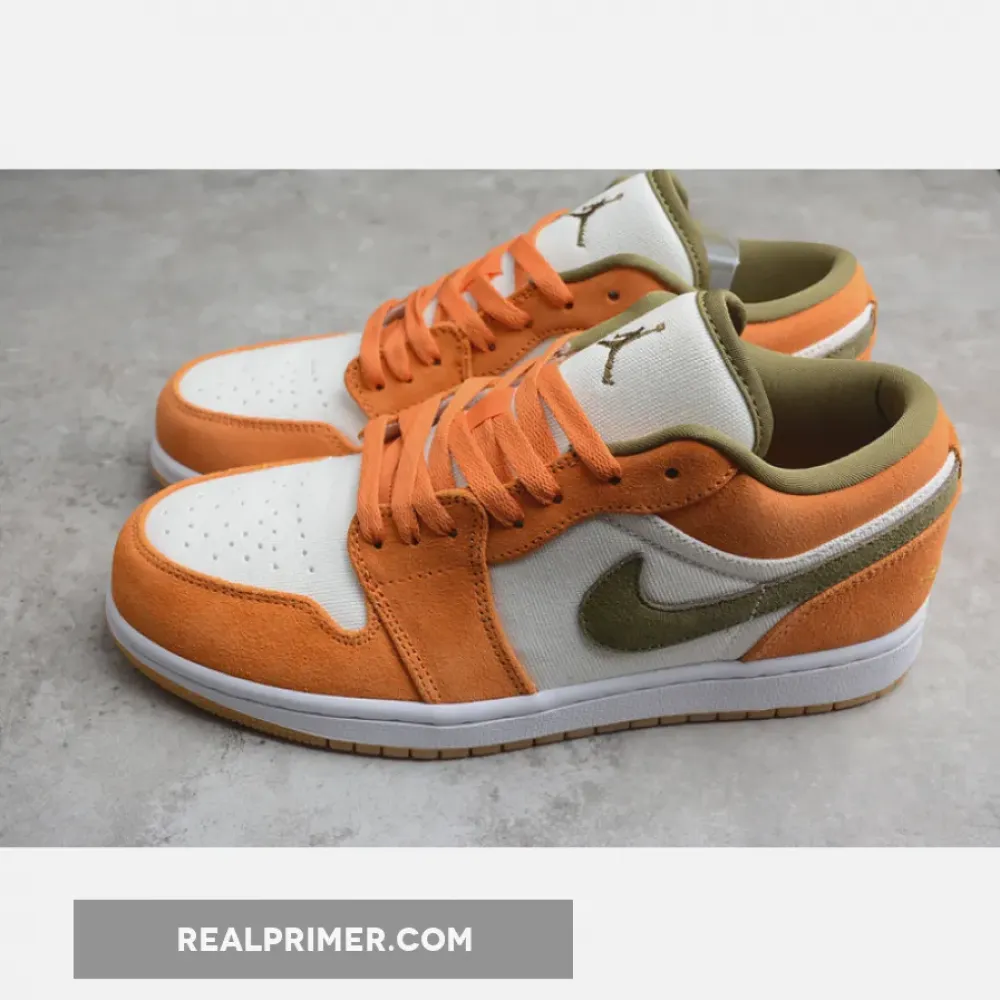GZ AIR JORDAN 1 LOW ORANGE/OLIVE/WHITE DH6931-102