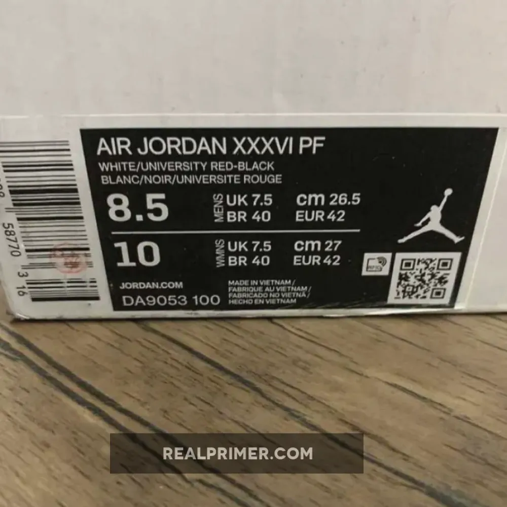 AIR JORDAN 36 PF PSYCHIC ENERGY WHITE/BLACK/UNIVERSITY RED DA9053-100