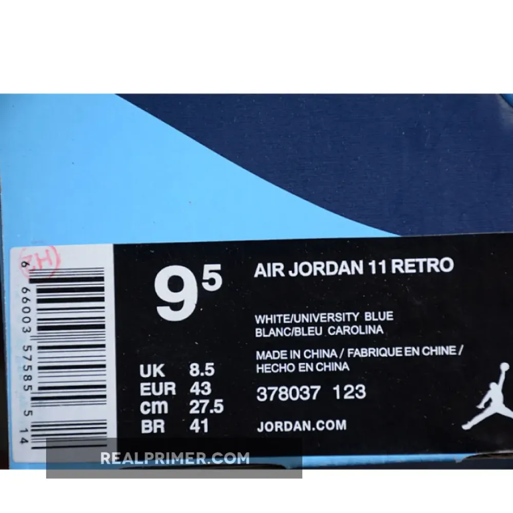 AIR JORDAN 11 RETRO WIN LIKE 82 WHITE/MIDNIGHT NAVY-UNIVERSITY BLUE 378037-123