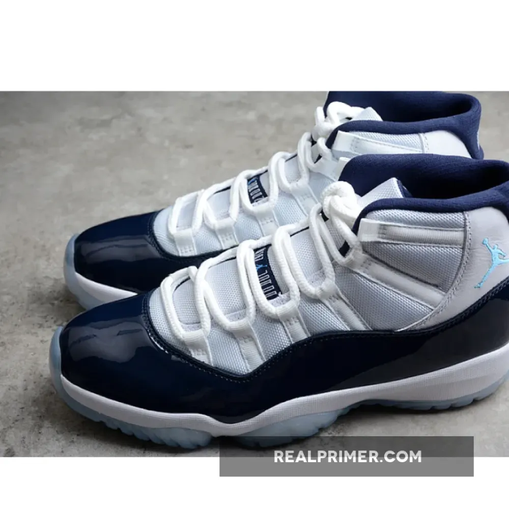 AIR JORDAN 11 RETRO WIN LIKE 82 WHITE/MIDNIGHT NAVY-UNIVERSITY BLUE 378037-123