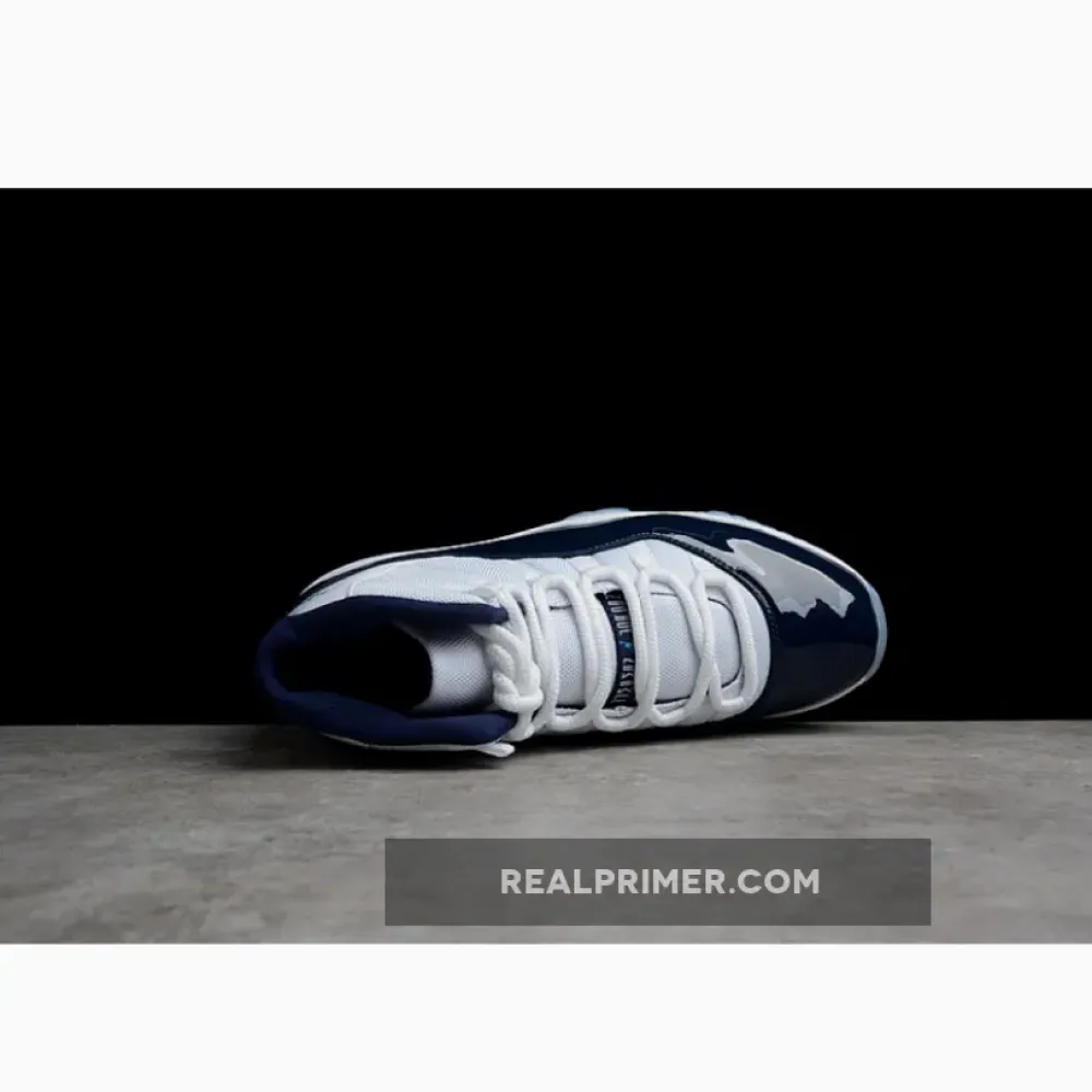 AIR JORDAN 11 RETRO WIN LIKE 82 WHITE/MIDNIGHT NAVY-UNIVERSITY BLUE 378037-123
