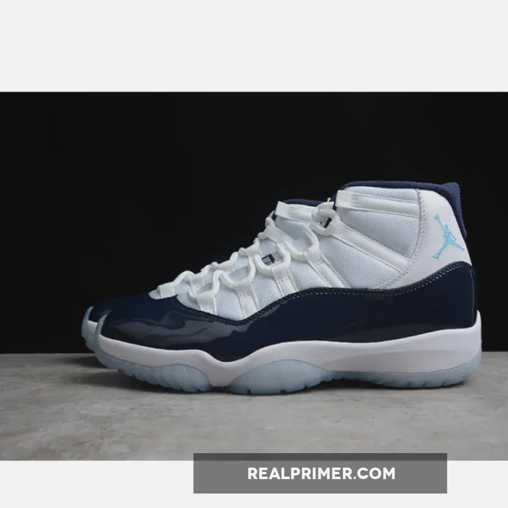 AIR JORDAN 11 RETRO WIN LIKE 82 WHITE/MIDNIGHT NAVY-UNIVERSITY BLUE 378037-123