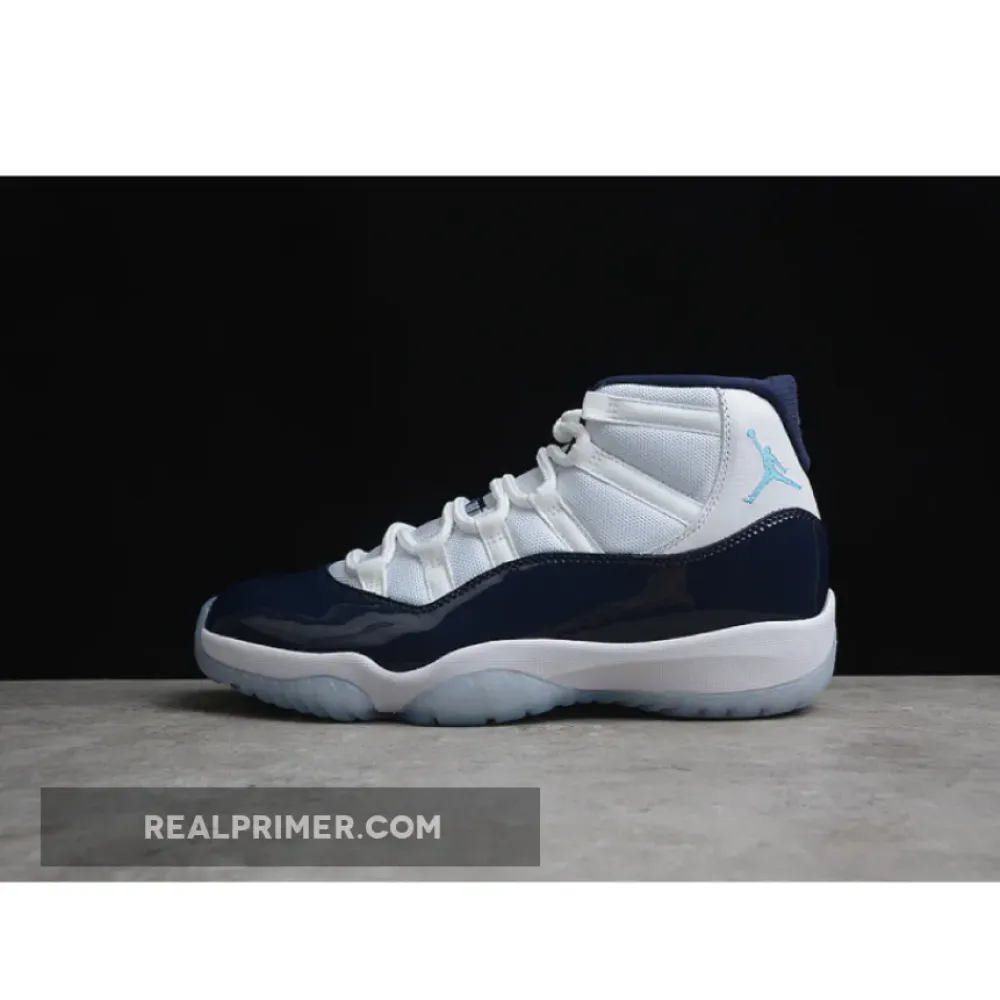 AIR JORDAN 11 RETRO WIN LIKE 82 WHITE/MIDNIGHT NAVY-UNIVERSITY BLUE 378037-123