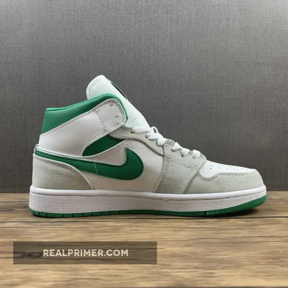 AIR JORDAN 1 MID SE WHITE/LIGHT SMOKE GREY/PINE GREEN DC7294-103
