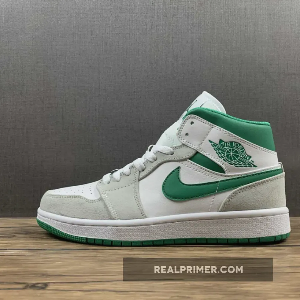AIR JORDAN 1 MID SE WHITE/LIGHT SMOKE GREY/PINE GREEN DC7294-103