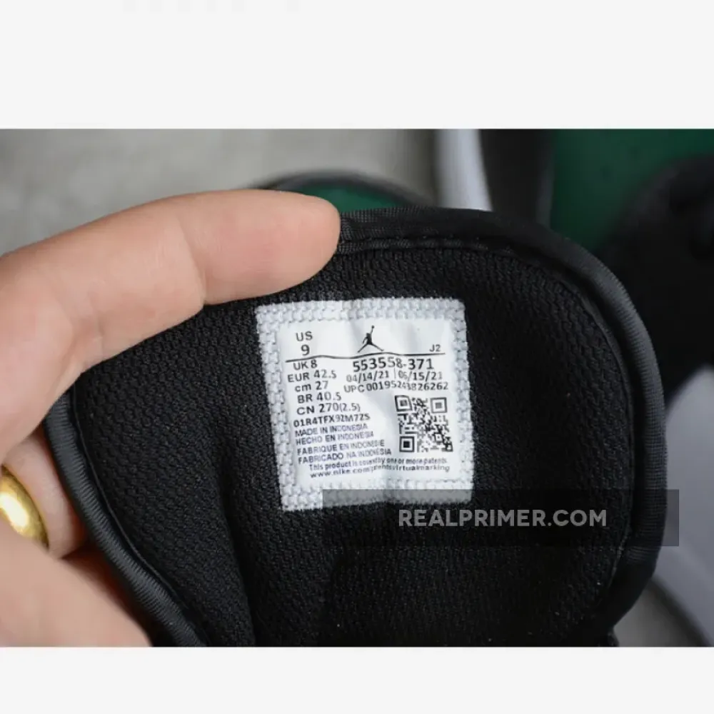 GZ AIR JORDAN 1 LOW GREEN TOE NOBLE GREEN/POLLEN/WHITE/BLACK 553558-371