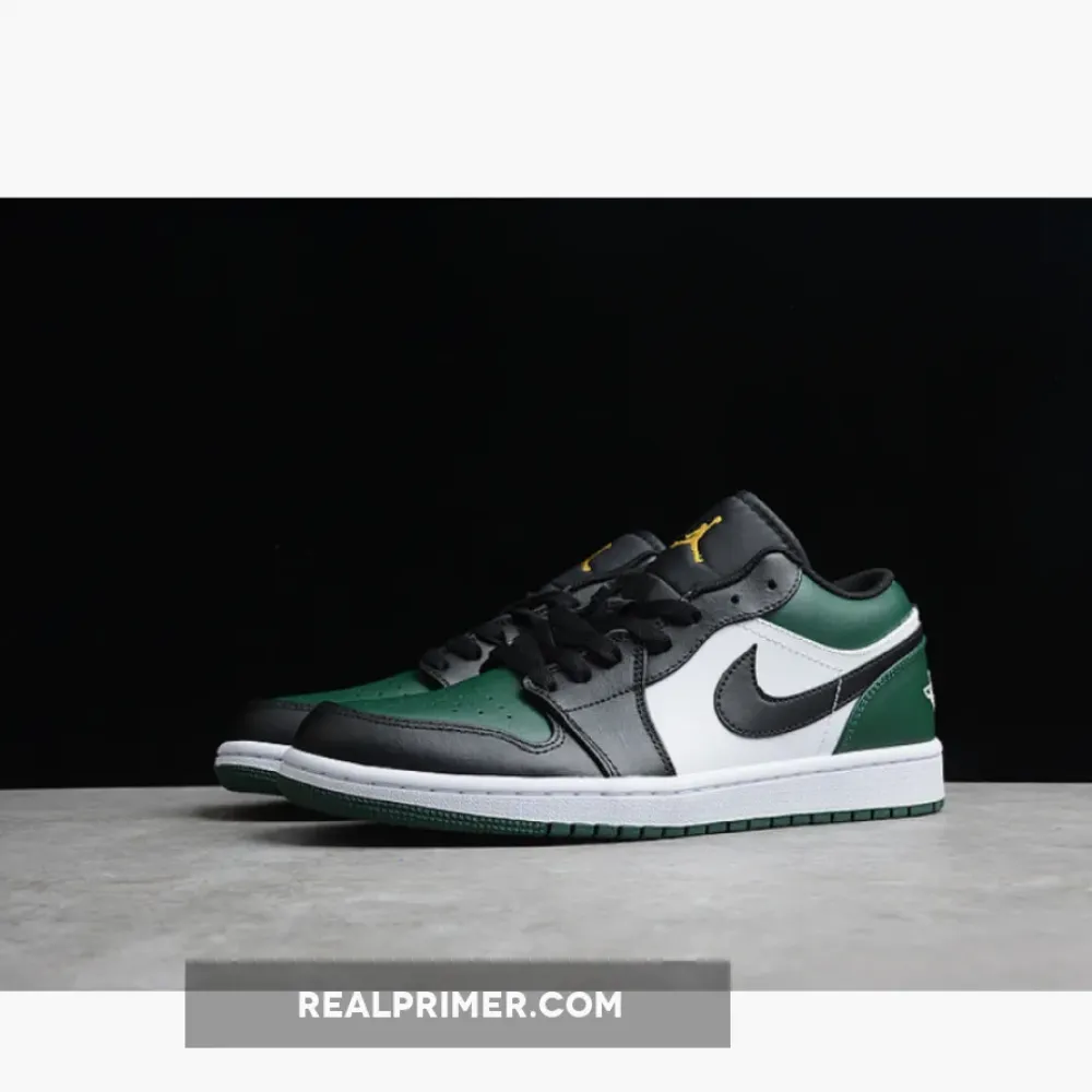 GZ AIR JORDAN 1 LOW GREEN TOE NOBLE GREEN/POLLEN/WHITE/BLACK 553558-371