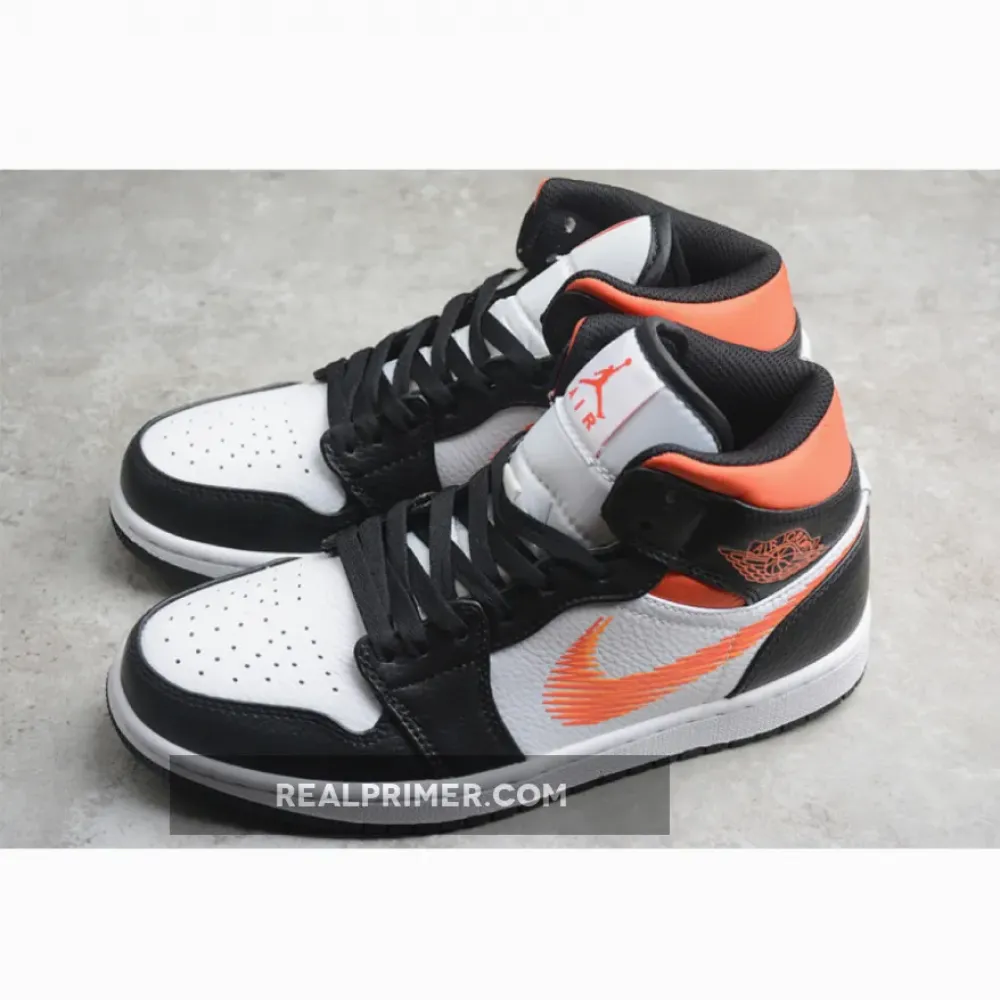 GZ AIR JORDAN 1 MID ZIG ZAG SWOOSH WHITE/TEAM ORANGE/BLACK/TOTAL ORANGE DN4929-100