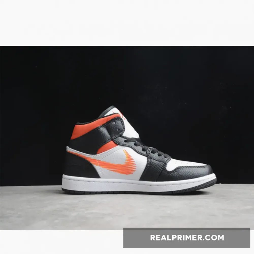 GZ AIR JORDAN 1 MID ZIG ZAG SWOOSH WHITE/TEAM ORANGE/BLACK/TOTAL ORANGE DN4929-100