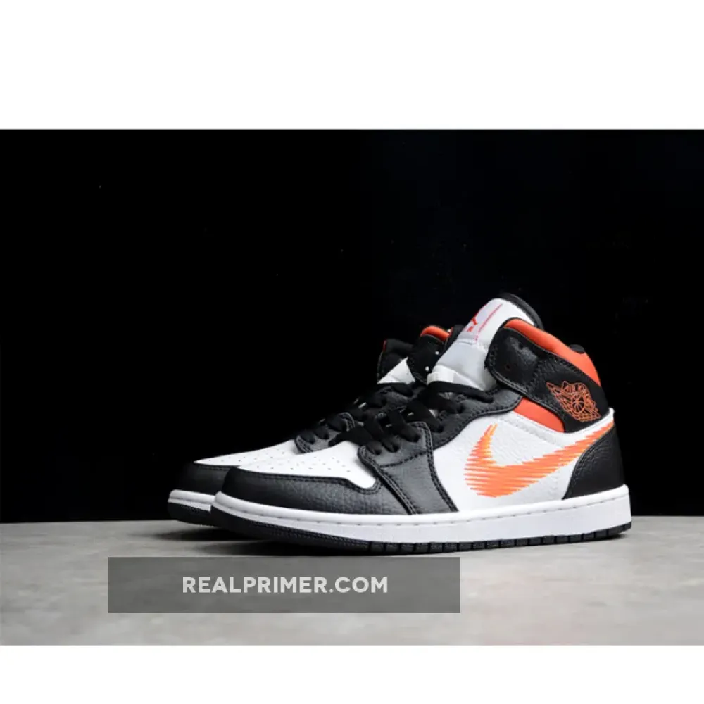 GZ AIR JORDAN 1 MID ZIG ZAG SWOOSH WHITE/TEAM ORANGE/BLACK/TOTAL ORANGE DN4929-100