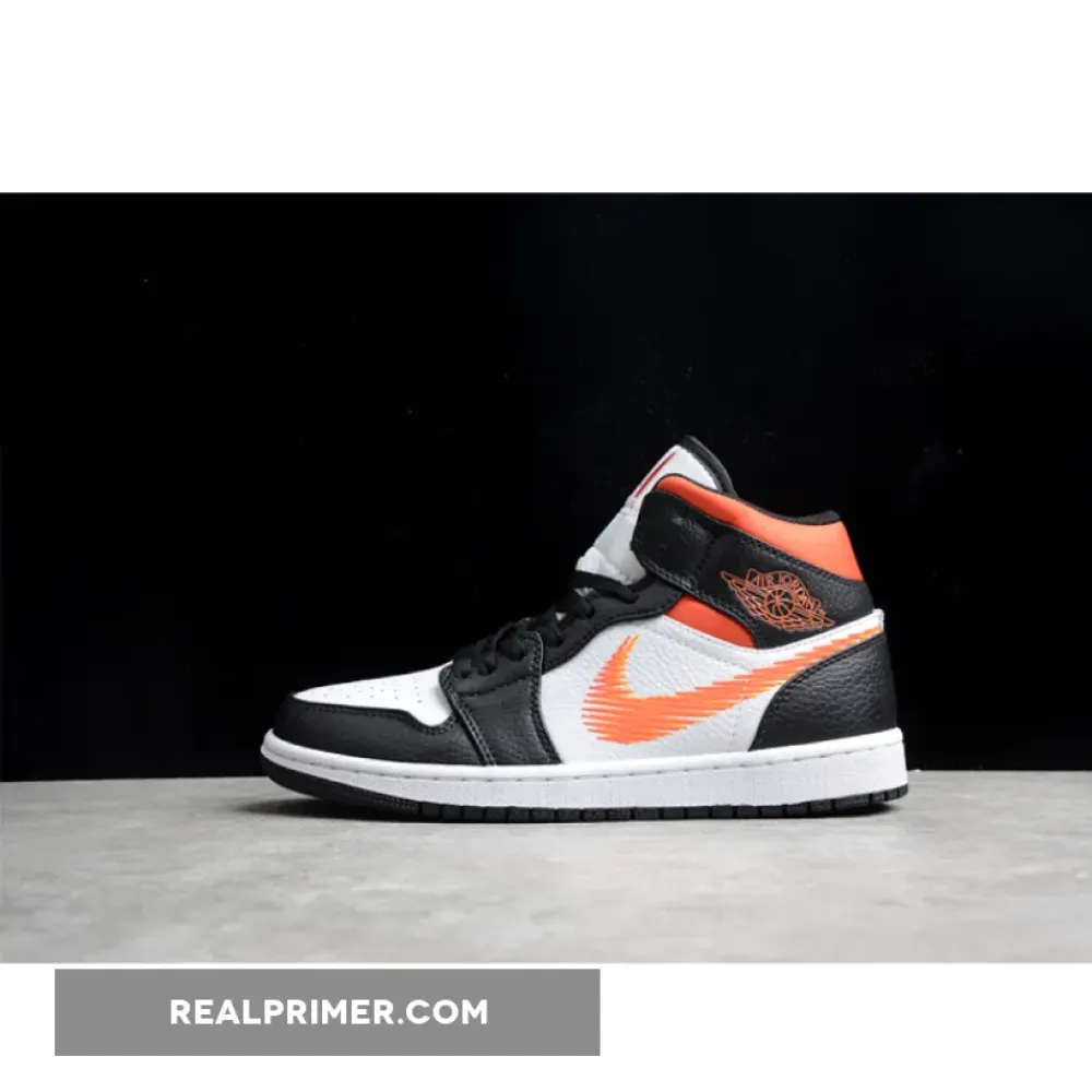 GZ AIR JORDAN 1 MID ZIG ZAG SWOOSH WHITE/TEAM ORANGE/BLACK/TOTAL ORANGE DN4929-100