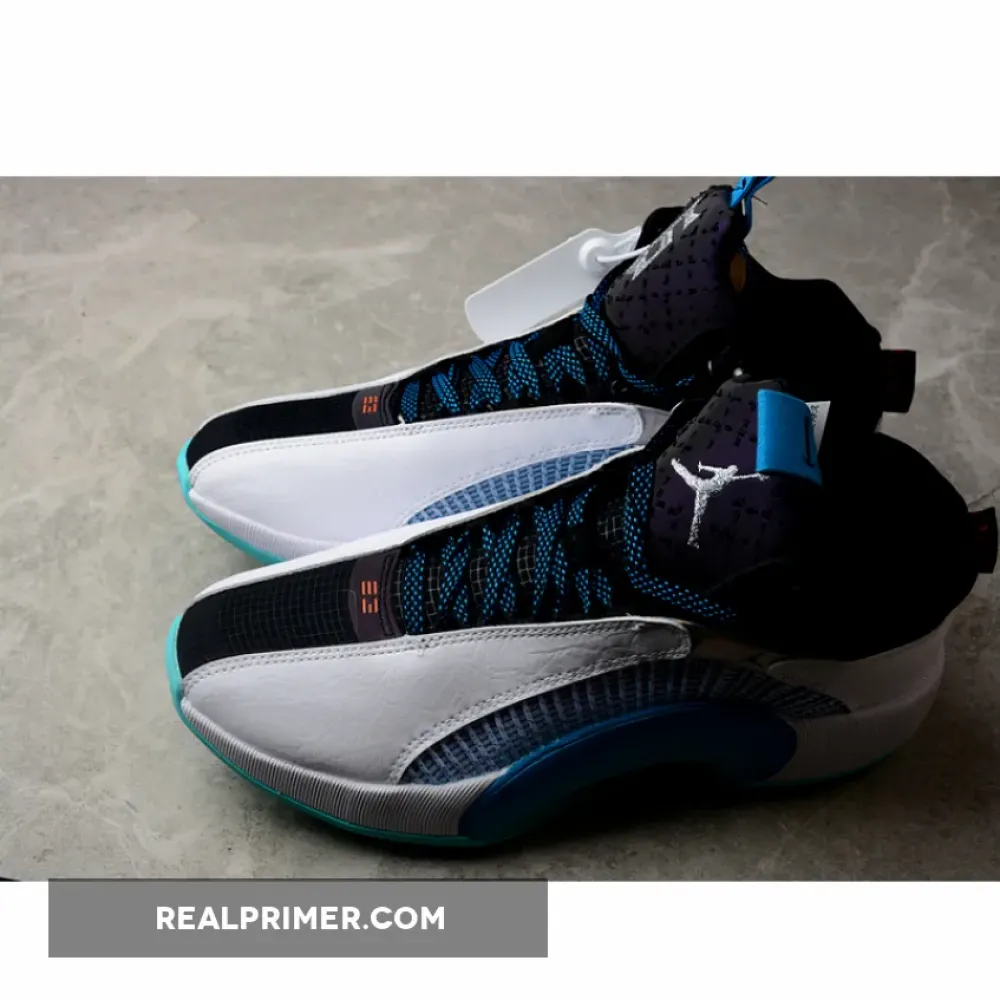 GUO AILUN X AIR JORDAN 35 GC PF MORPHO WHITE/BLACK/LASER BLUE/METALLIC SILVER CZ8153-100