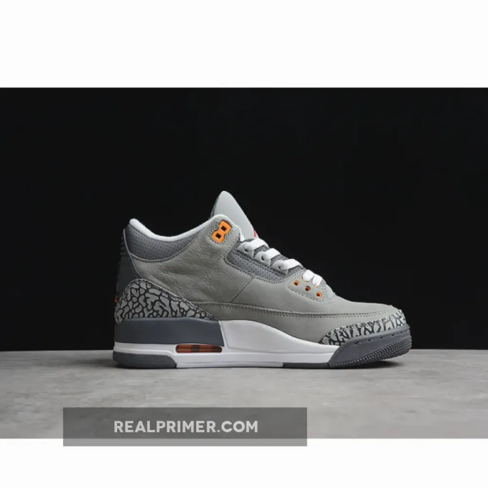 AIR JORDAN 3 RETRO 2021 SILVER/LIGHT GRAPHITE/ORANGE PEEL/SPORT RED CT8532-012
