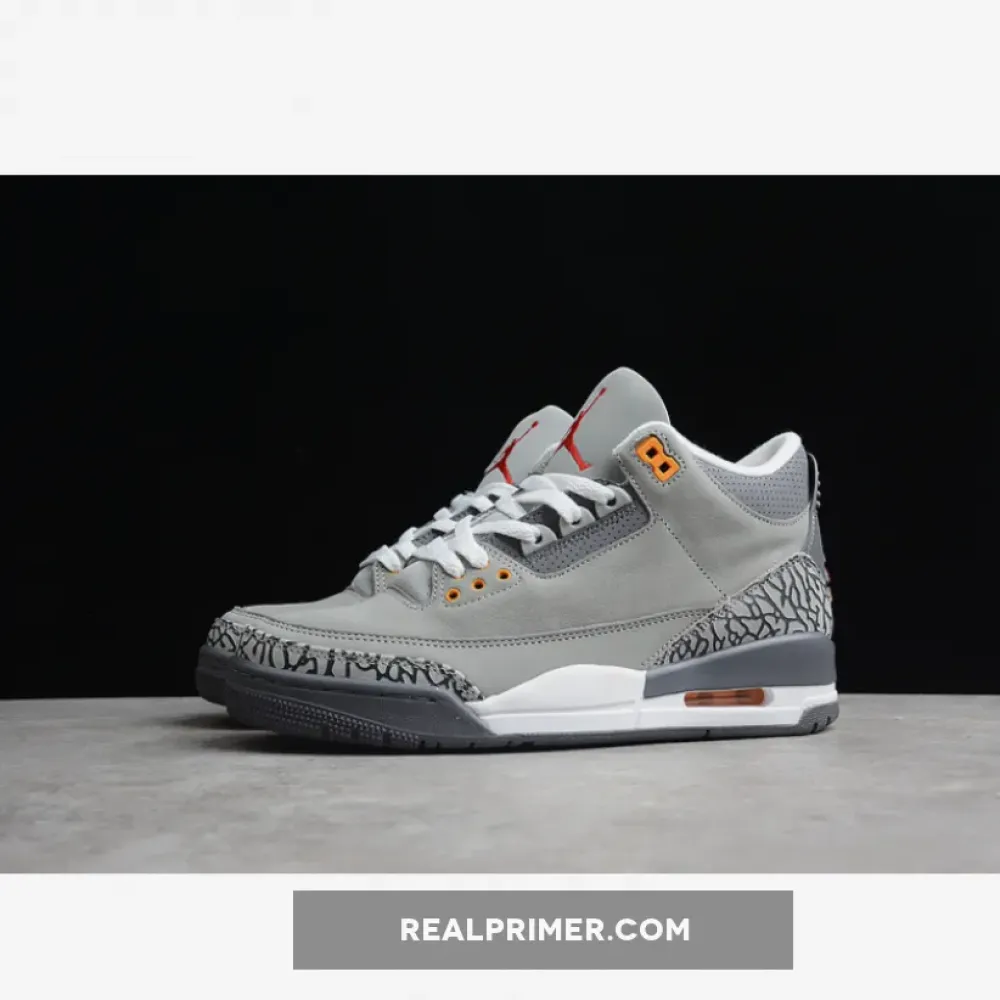 AIR JORDAN 3 RETRO 2021 SILVER/LIGHT GRAPHITE/ORANGE PEEL/SPORT RED CT8532-012