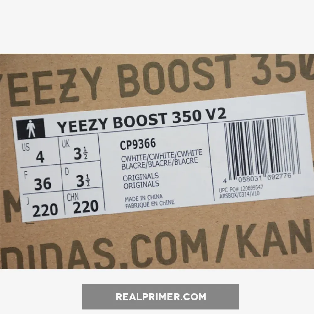 YEEZY BOOST 350 V2 CREAM WHITE/CREAM WHITE/CORE WHITE CP9366