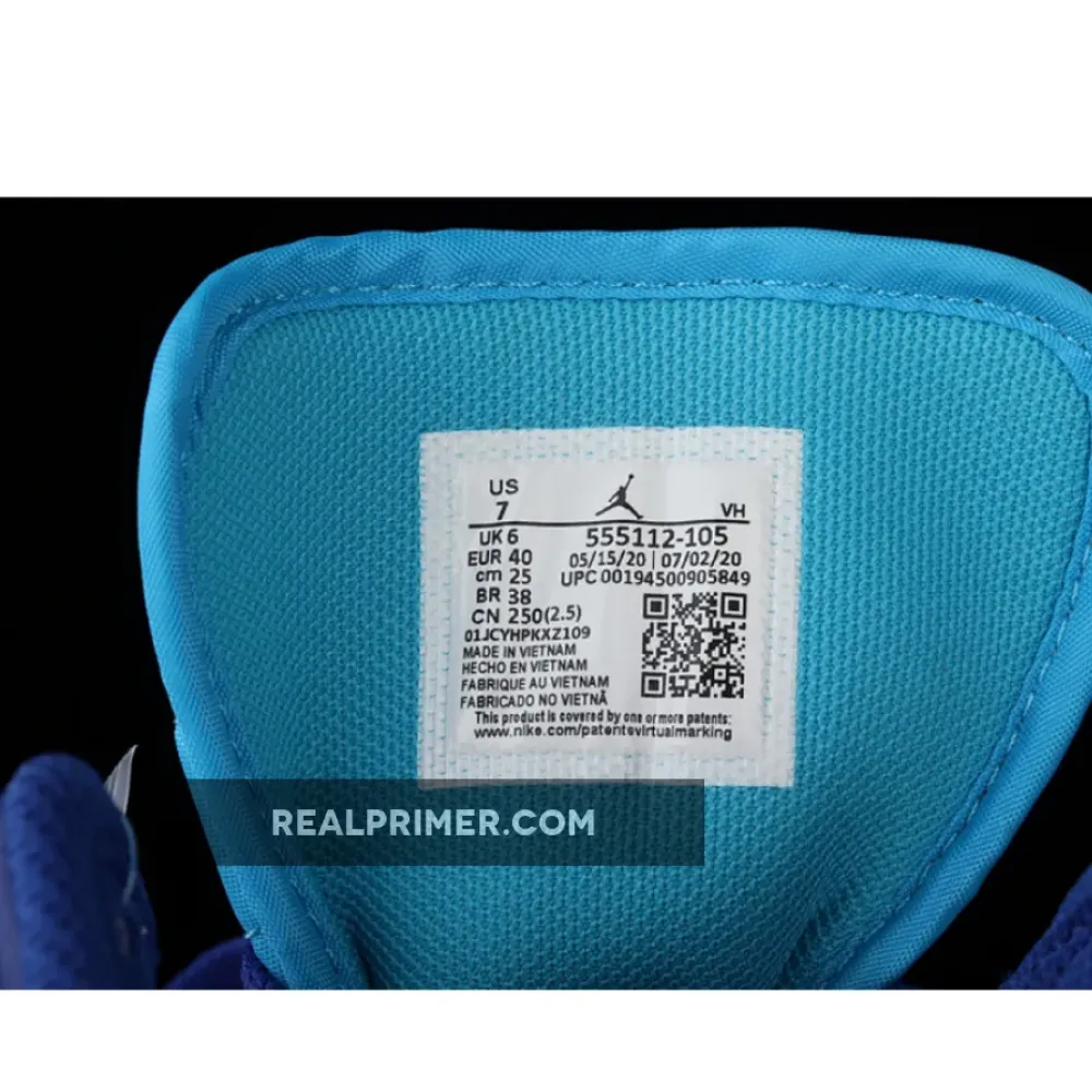 AIR JORDAN 1 MID GS GEOMETRIC PINT WHITE/WHITE/CONCORD/CHLORINE BLUE 555112-105