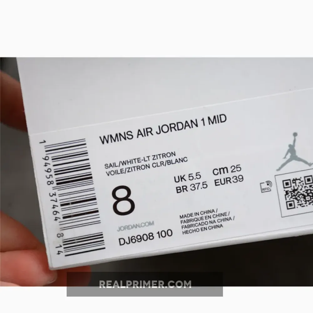 CJ AIR JORDAN 1 MID TO MY FIRST COACH WHITE/LIGHT ZITRON/SUMMIT WHITE DJ6908-100