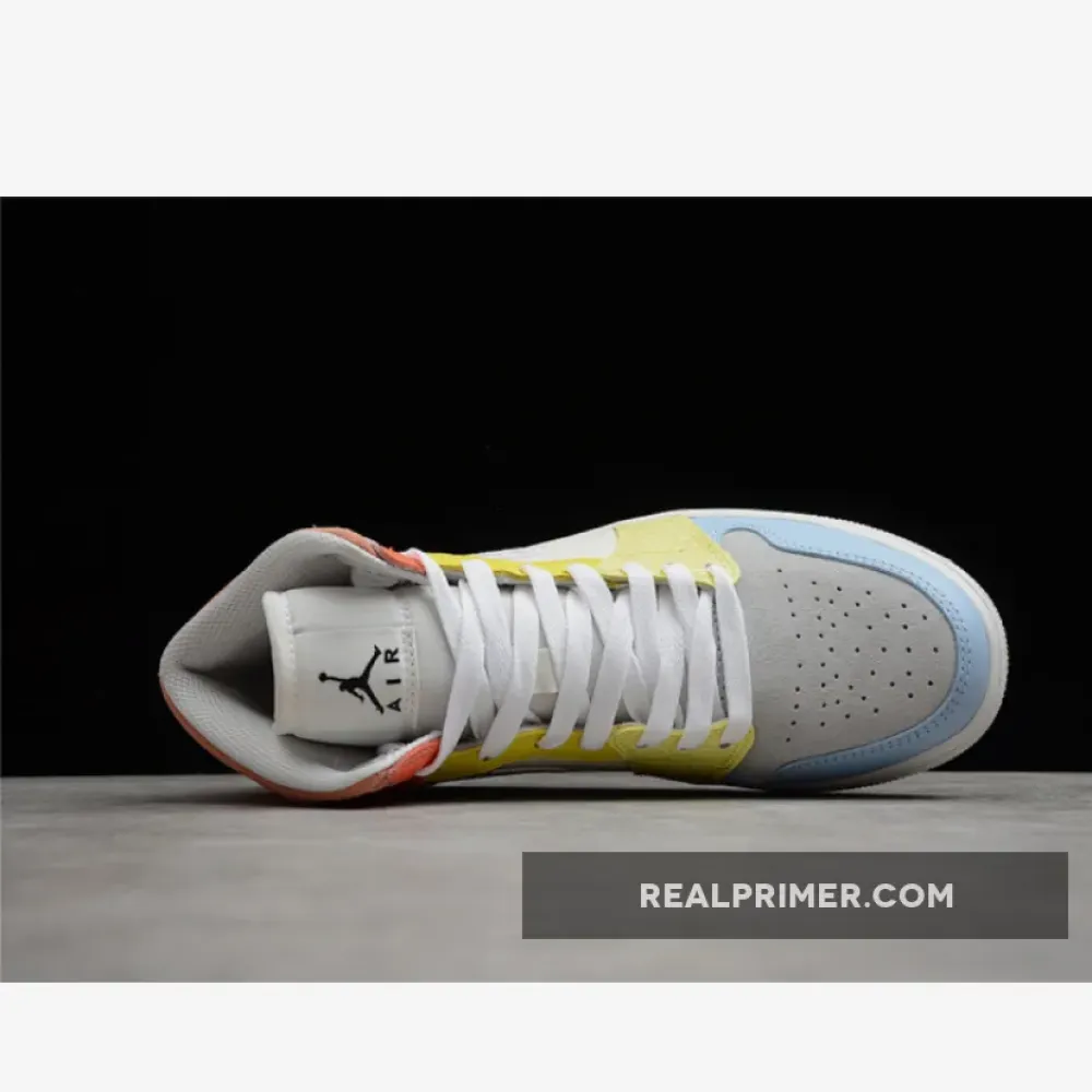 CJ AIR JORDAN 1 MID TO MY FIRST COACH WHITE/LIGHT ZITRON/SUMMIT WHITE DJ6908-100