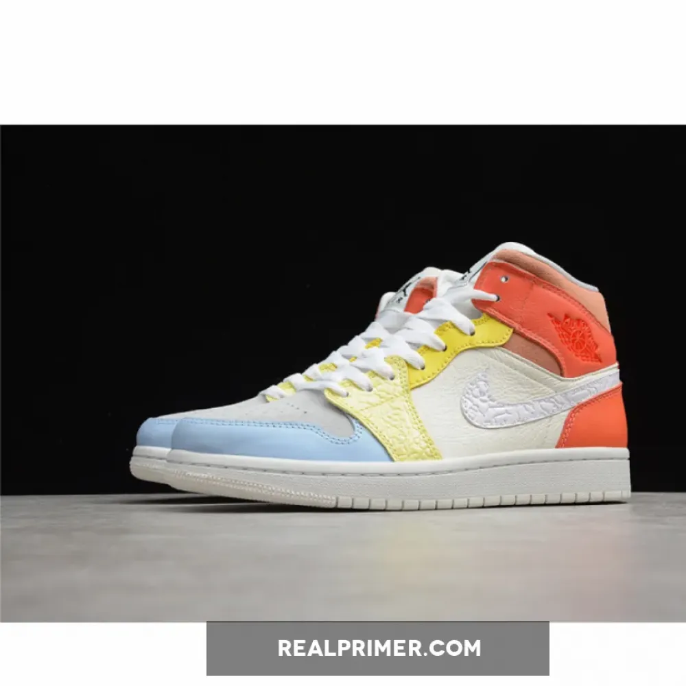 CJ AIR JORDAN 1 MID TO MY FIRST COACH WHITE/LIGHT ZITRON/SUMMIT WHITE DJ6908-100