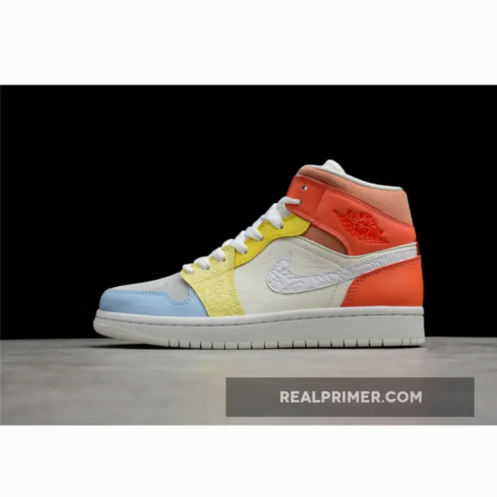 CJ AIR JORDAN 1 MID TO MY FIRST COACH WHITE/LIGHT ZITRON/SUMMIT WHITE DJ6908-100