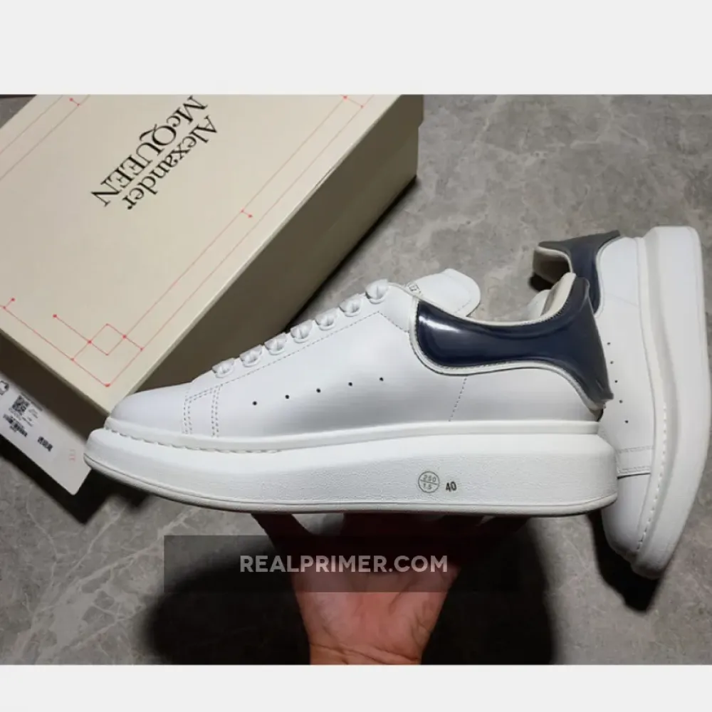 ALE*XANDER MCQUEEN SNEAKERS WHITE/WHITE/NAVY BLUE F1FGIY