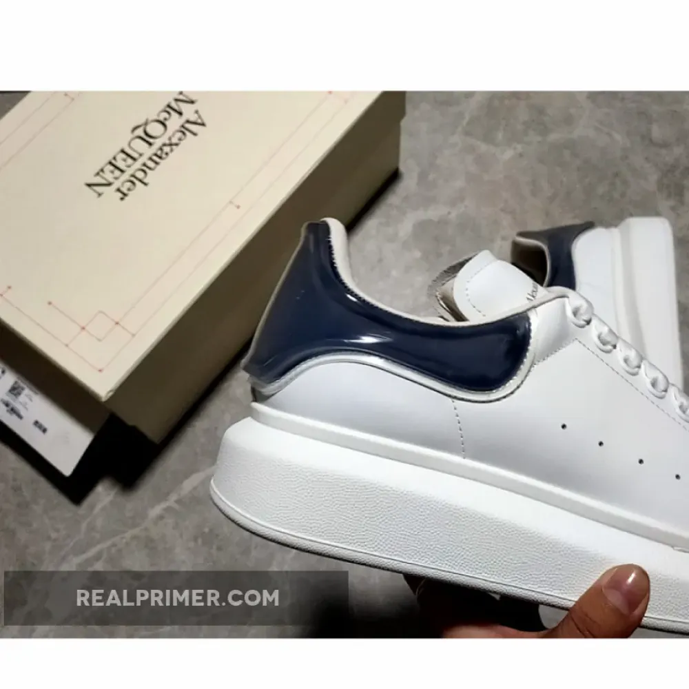 ALE*XANDER MCQUEEN SNEAKERS WHITE/WHITE/NAVY BLUE F1FGIY
