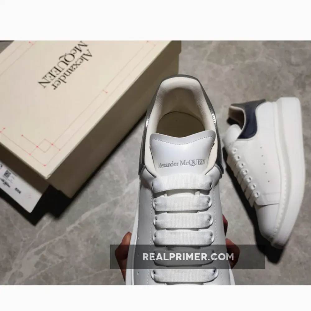 ALE*XANDER MCQUEEN SNEAKERS WHITE/WHITE/NAVY BLUE F1FGIY