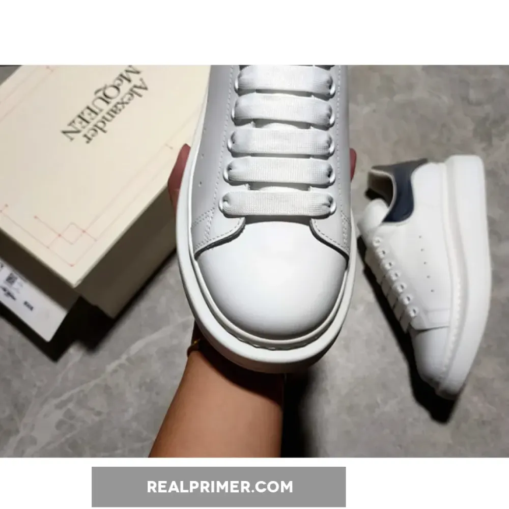ALE*XANDER MCQUEEN SNEAKERS WHITE/WHITE/NAVY BLUE F1FGIY
