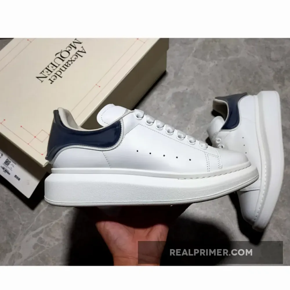 ALE*XANDER MCQUEEN SNEAKERS WHITE/WHITE/NAVY BLUE F1FGIY