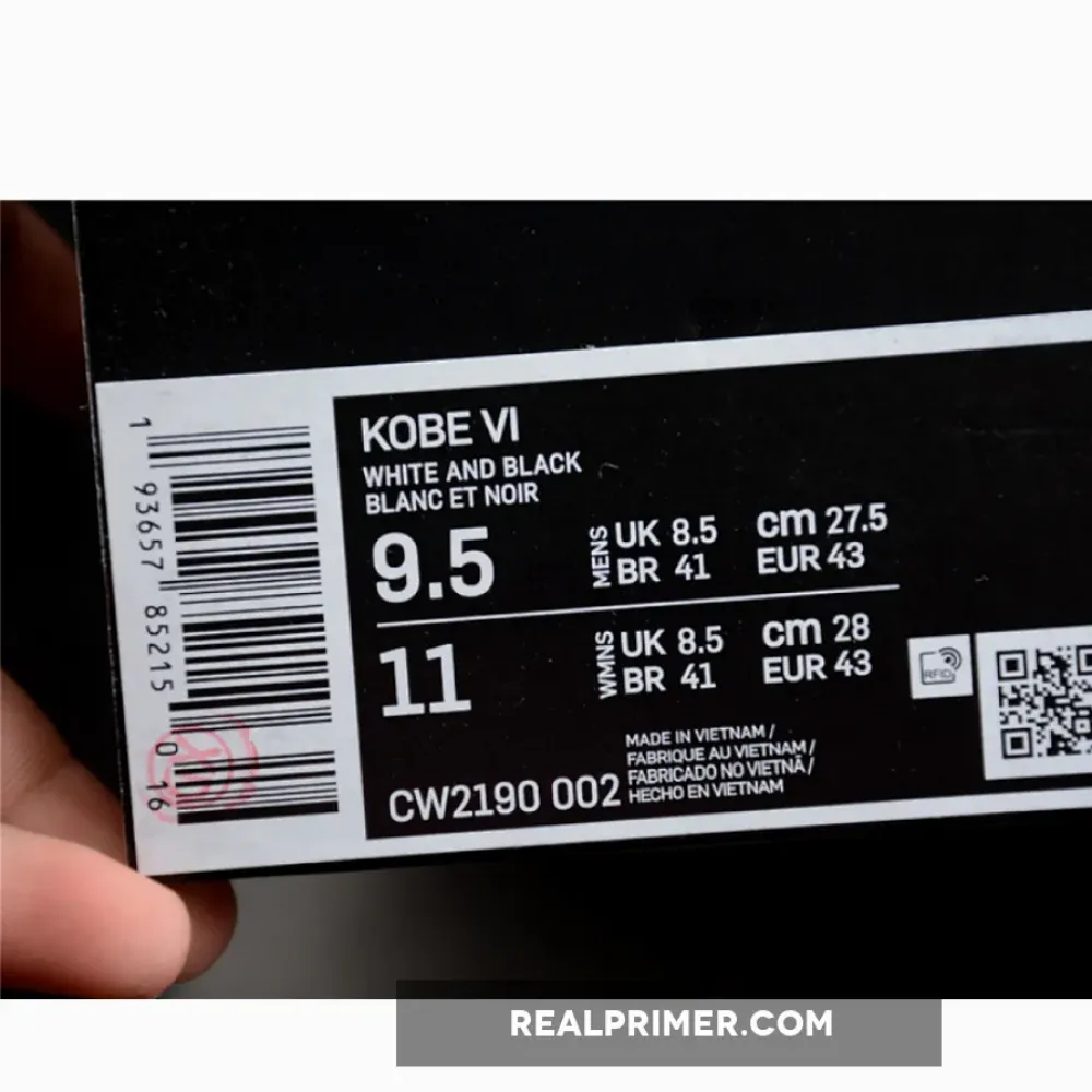 KOBE 6 PROTRO MAMBACITA BLACK/WHITE-METALLIC GOLD CW2190-002