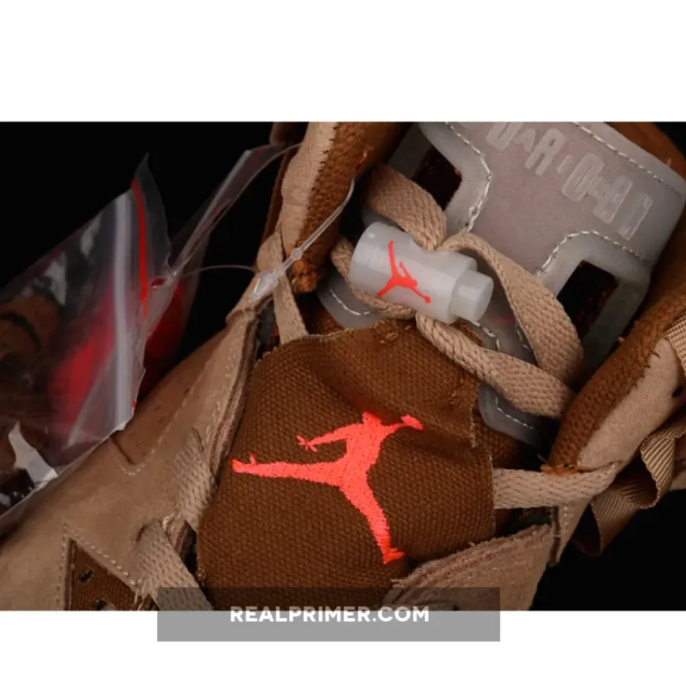 TRAVIS SCOTT X AIR JORDAN 6 RETRO BRITISH KHAKI/SAIL/BRIGHT CRIMSON DH0690-200