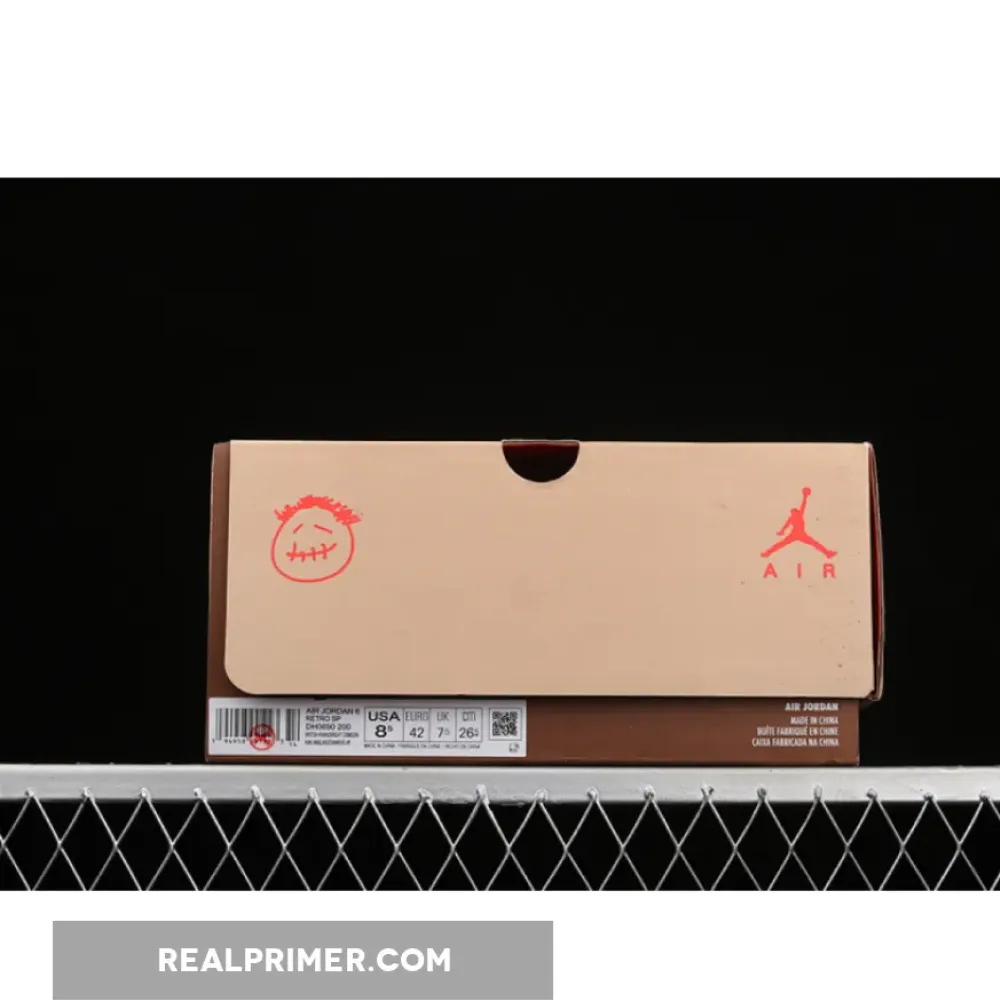 TRAVIS SCOTT X AIR JORDAN 6 RETRO BRITISH KHAKI/SAIL/BRIGHT CRIMSON DH0690-200