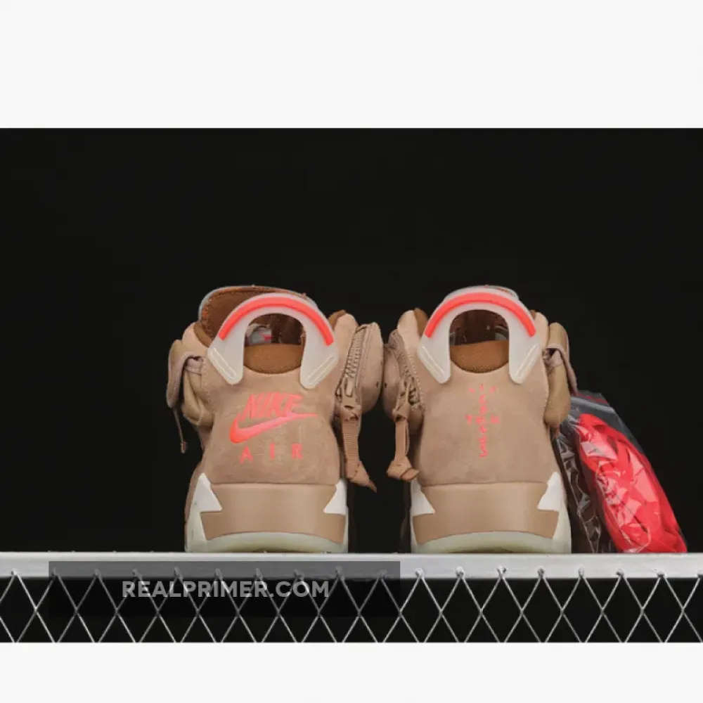 TRAVIS SCOTT X AIR JORDAN 6 RETRO BRITISH KHAKI/SAIL/BRIGHT CRIMSON DH0690-200