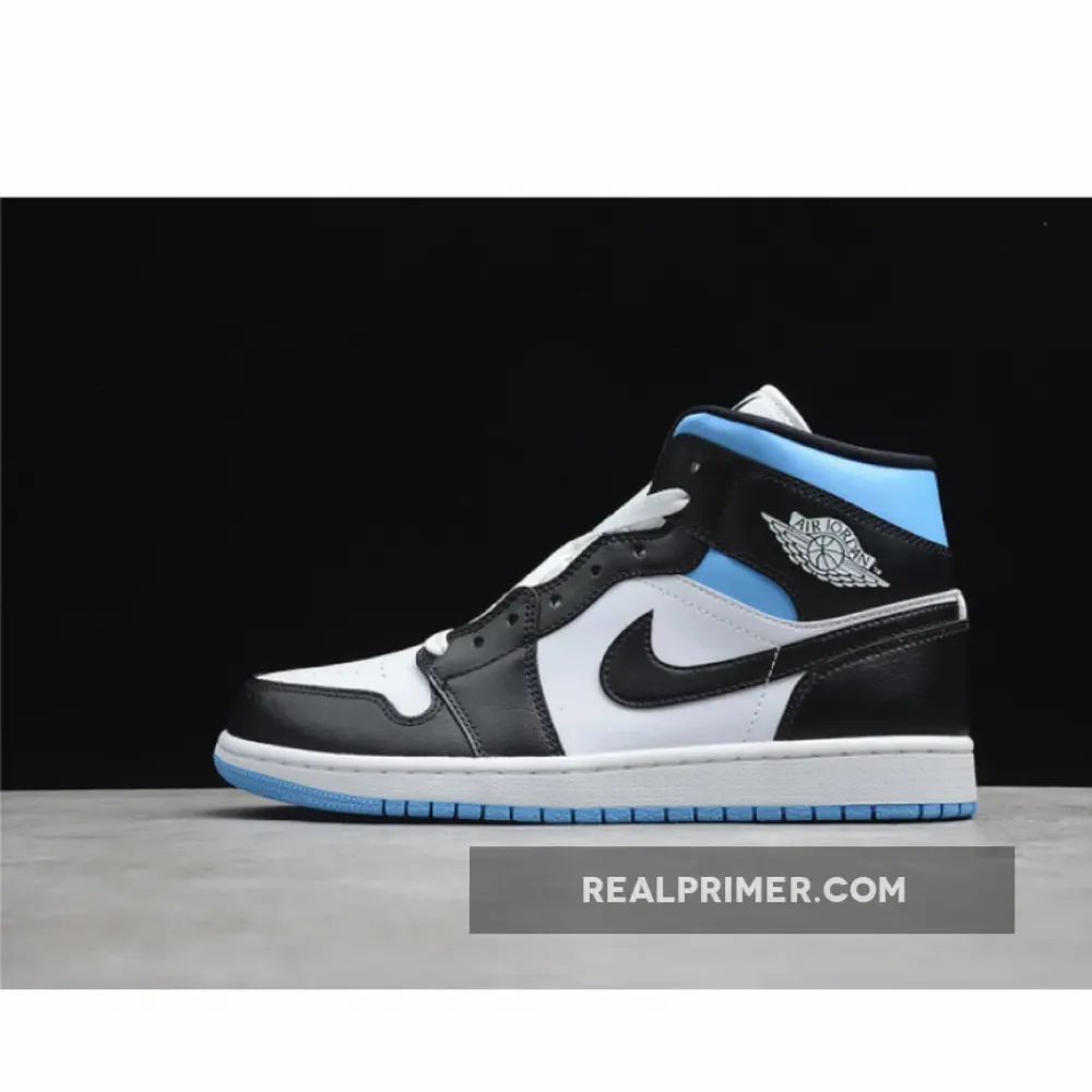 CJ AIR JORDAN 1 MID WHITE/UNIVERSITY BLUE/BLACK BQ6472-102