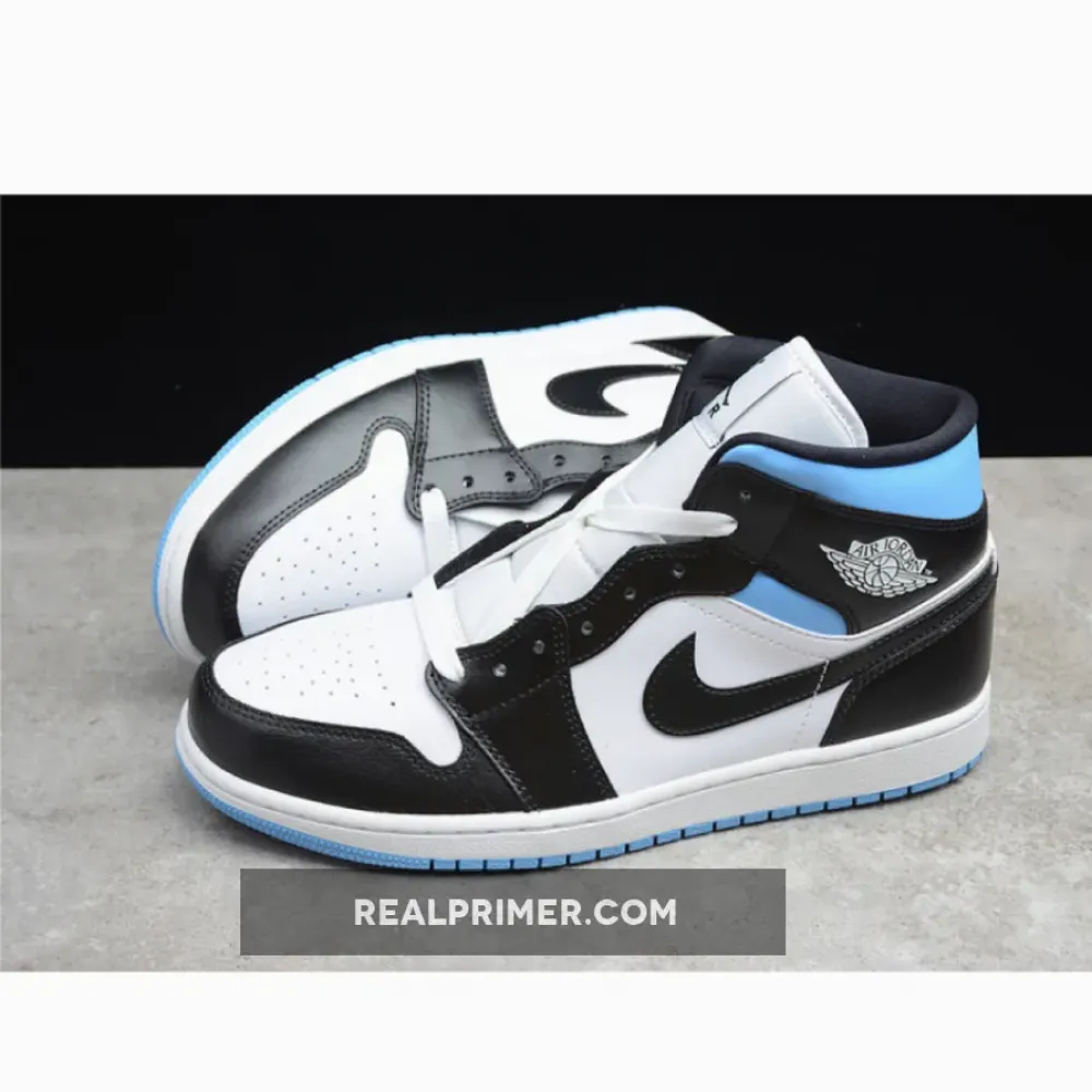 CJ AIR JORDAN 1 MID WHITE/UNIVERSITY BLUE/BLACK BQ6472-102