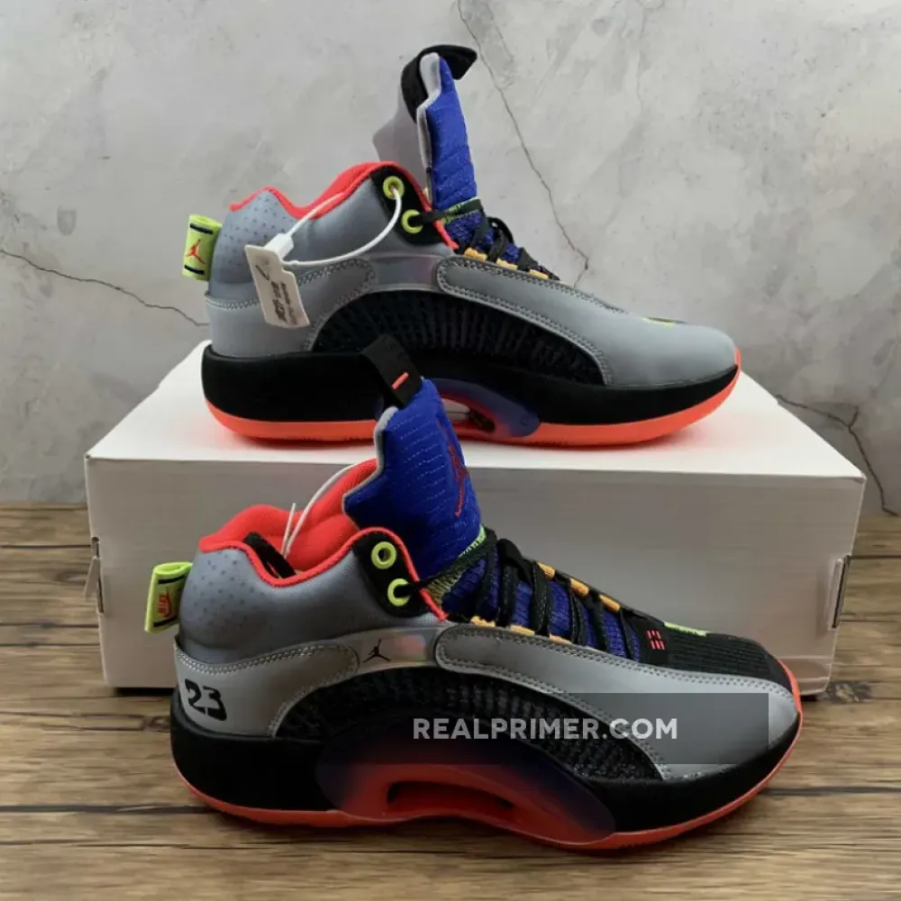 AIR JORDAN 35 SP PF CENTER OF GRAVITY GLACIER GREY/LASER CRIMSON DC1493-001