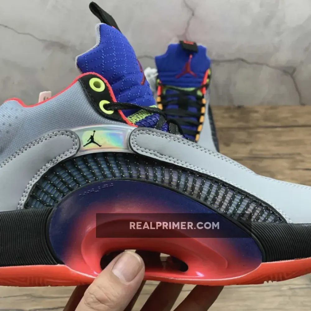 AIR JORDAN 35 SP PF CENTER OF GRAVITY GLACIER GREY/LASER CRIMSON DC1493-001