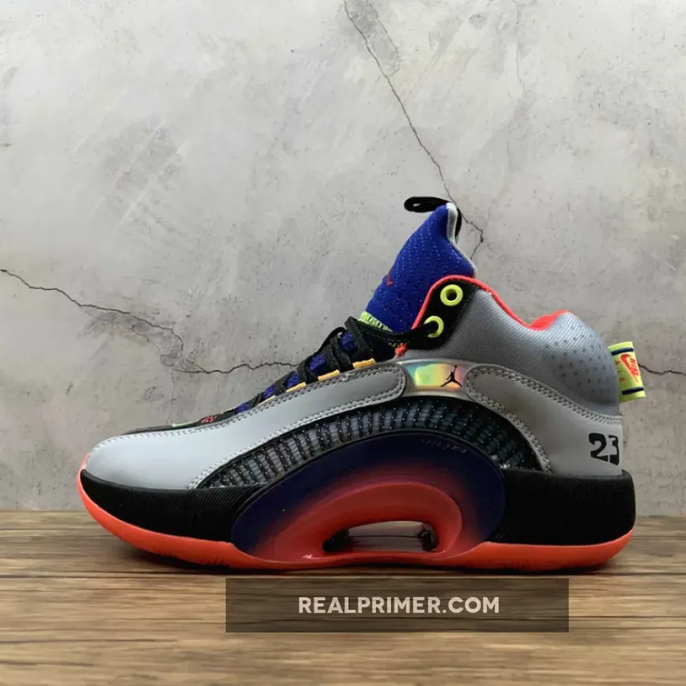 AIR JORDAN 35 SP PF CENTER OF GRAVITY GLACIER GREY/LASER CRIMSON DC1493-001