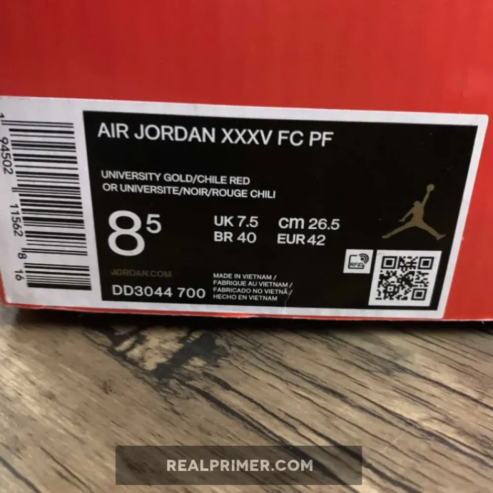 AIR JORDAN 35 DYNASTIES UNIVERSITY GOLD/BLACK/CHILE RED DD3044-700