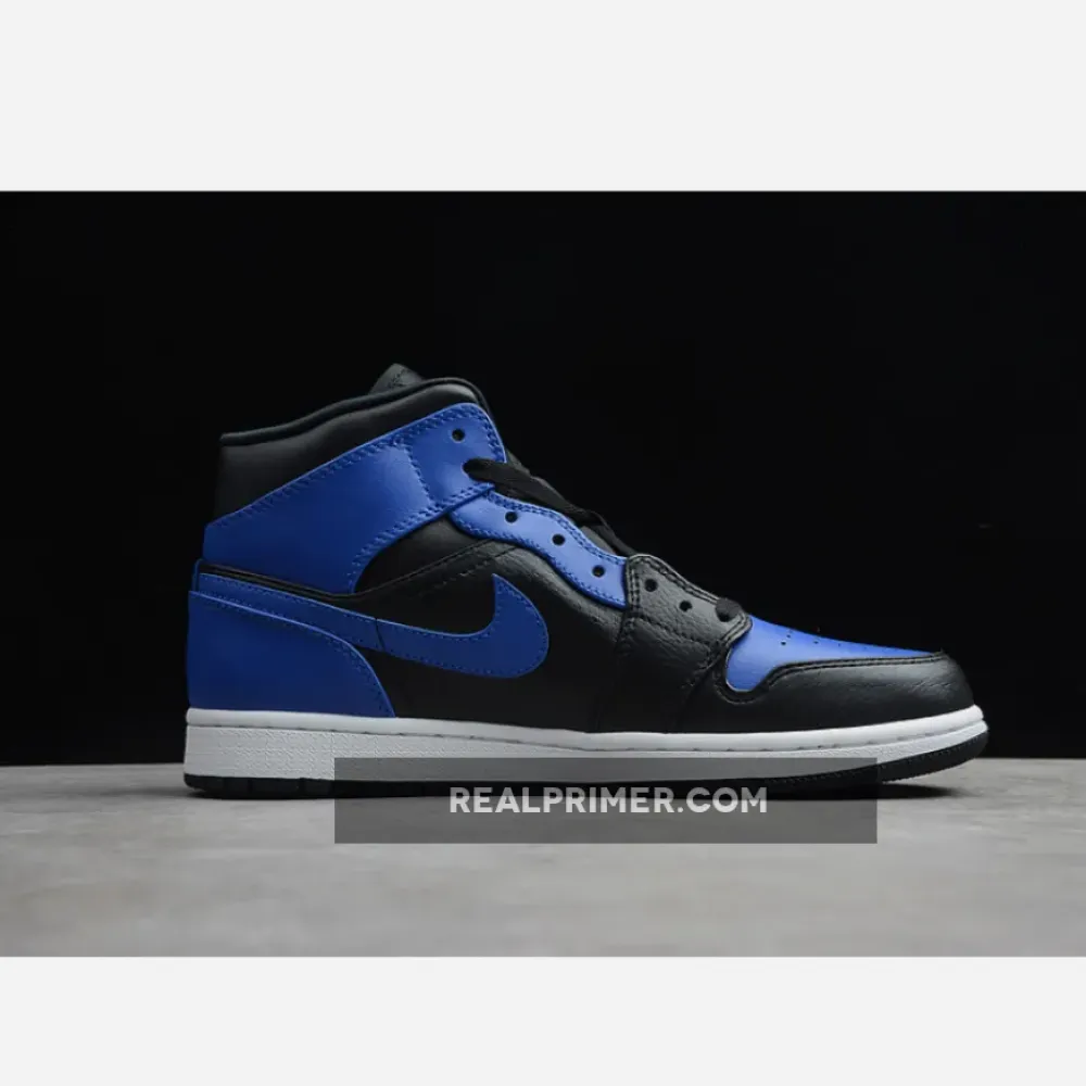 CJ AIR JORDAN 1 MID GAME ROYAL BLACK/METALLIC PLATINUM-GAME ROYAL 554724-007
