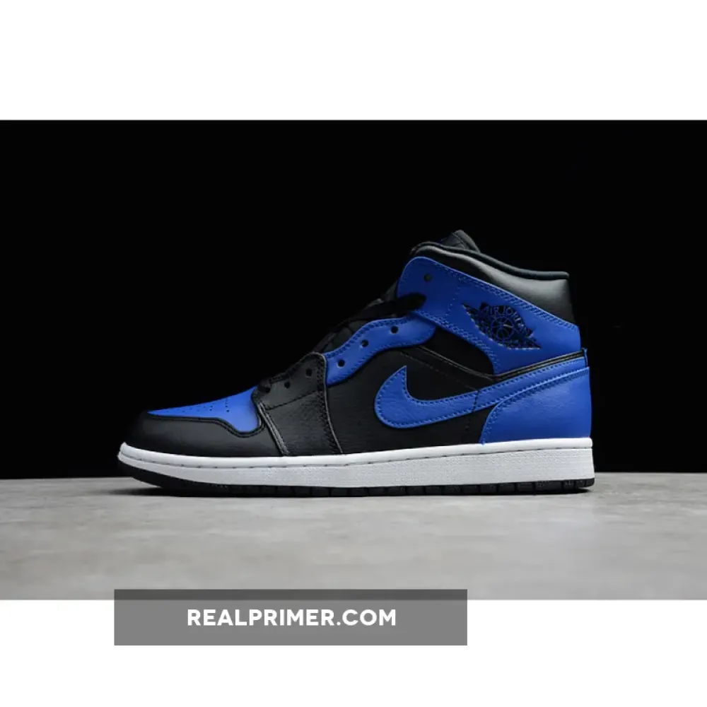 CJ AIR JORDAN 1 MID GAME ROYAL BLACK/METALLIC PLATINUM-GAME ROYAL 554724-007
