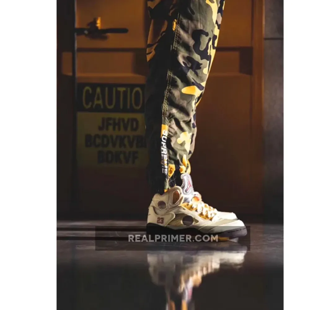 H12 OW X AIR JORDAN 5 SP SAIL/FIRE RED/MUSLIN/BLACK DH8565-100