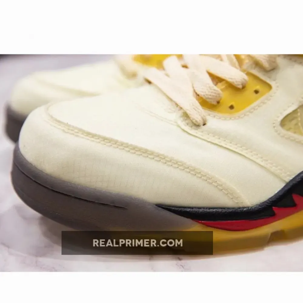 H12 OW X AIR JORDAN 5 SP SAIL/FIRE RED/MUSLIN/BLACK DH8565-100