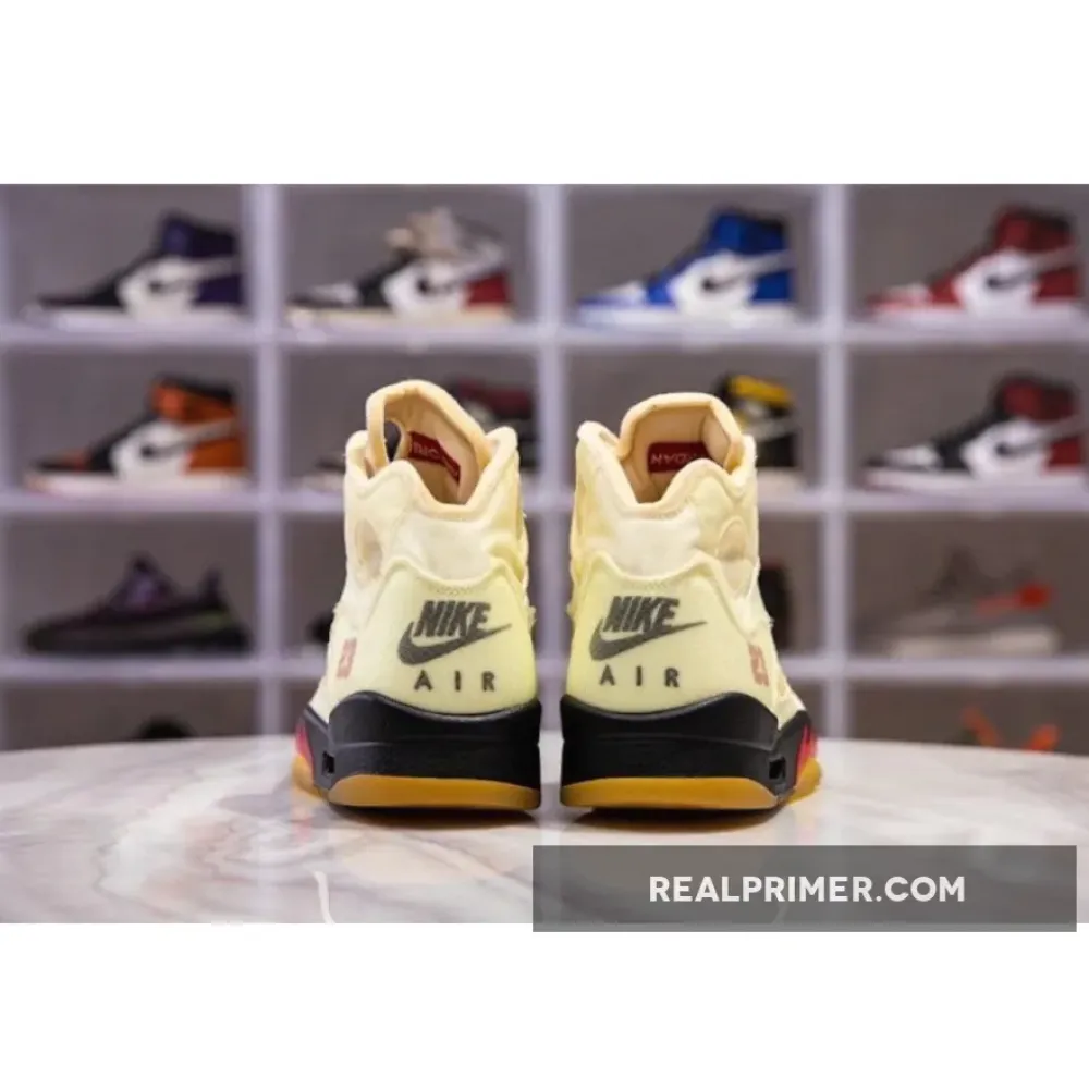 H12 OW X AIR JORDAN 5 SP SAIL/FIRE RED/MUSLIN/BLACK DH8565-100