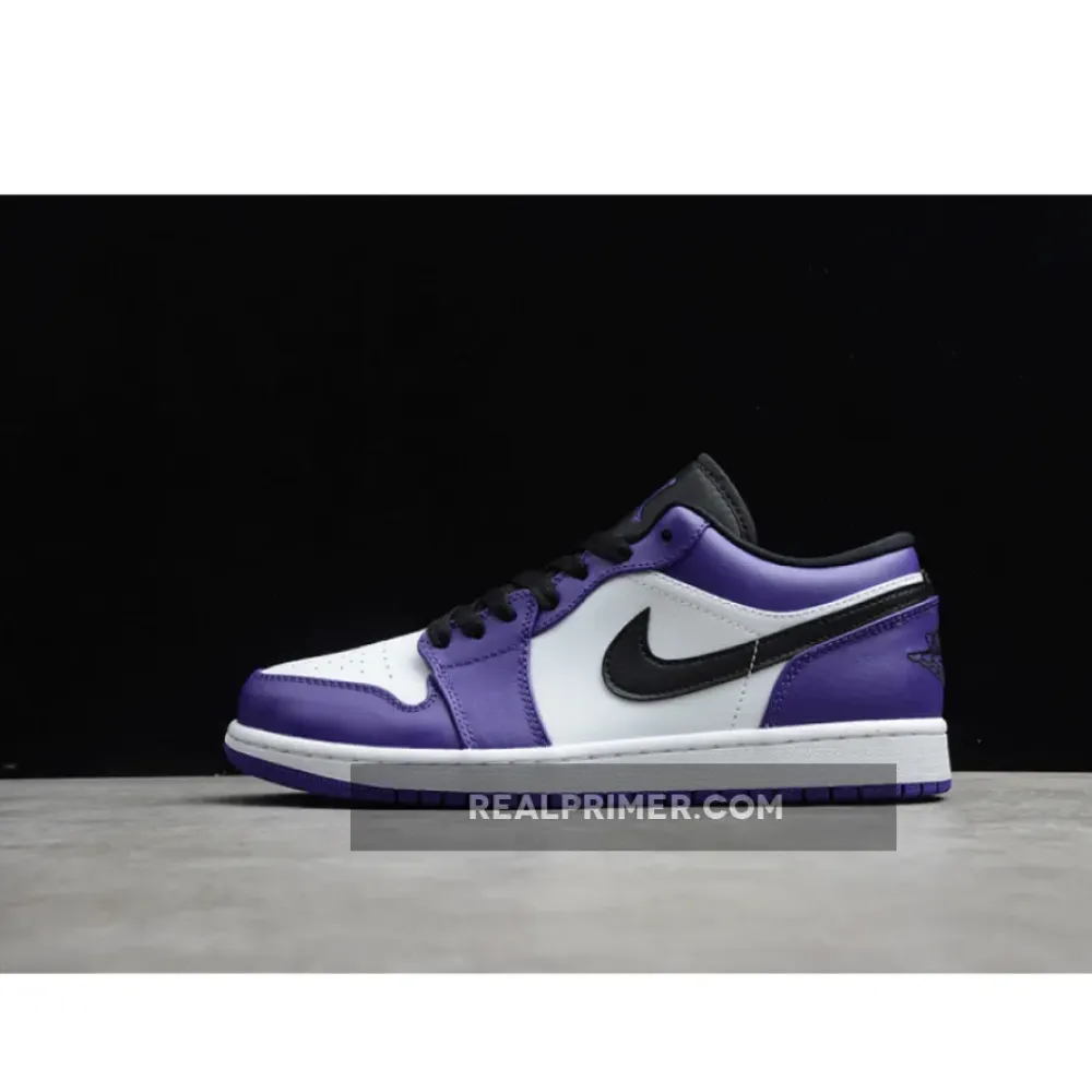 CJ AIR JORDAN 1 LOW COURT PURPLE WHITE/COURT PURPLE/BLACK 553558-500